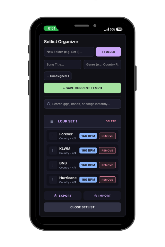Metronome Pro app screenshot